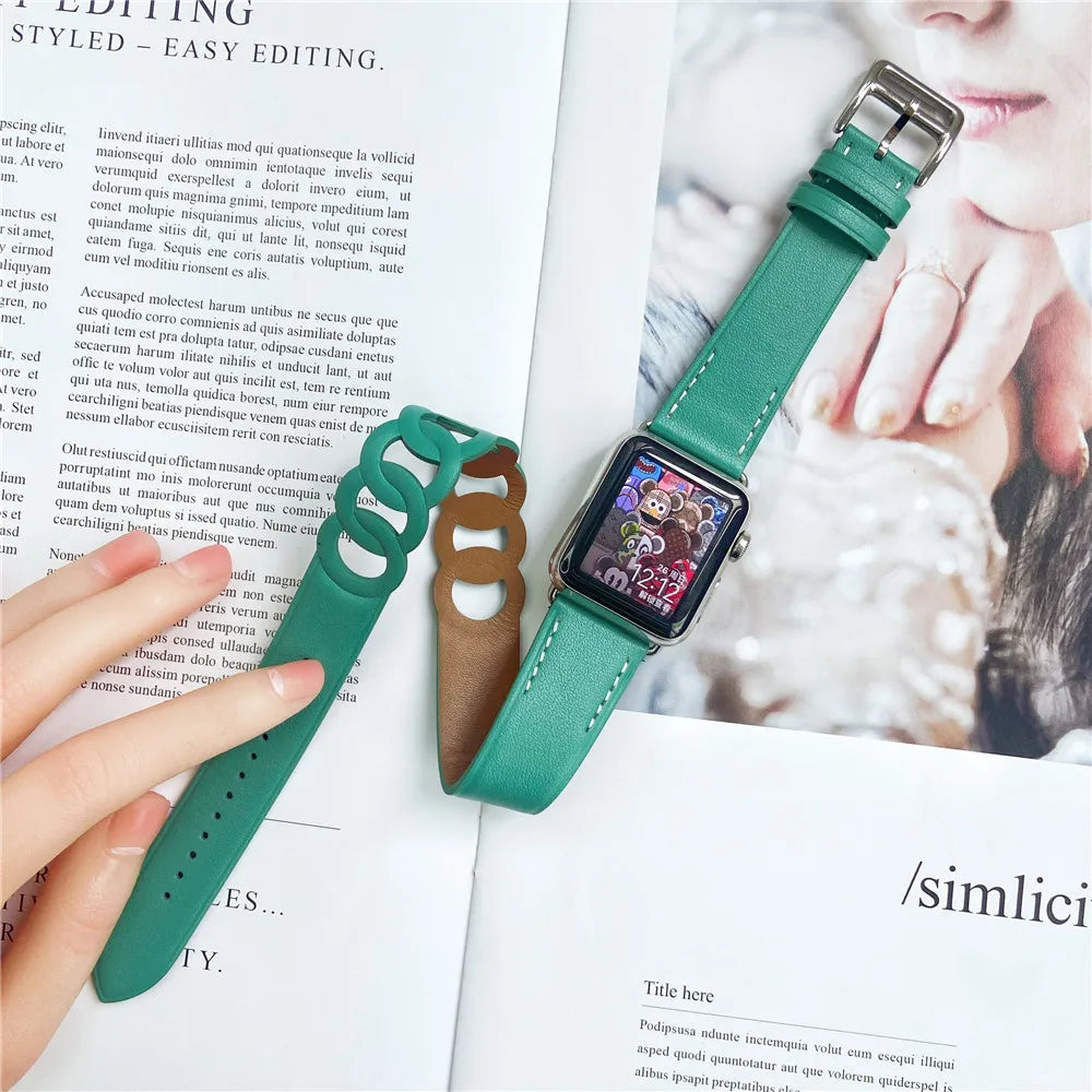 SwiftWrap | Double Tour Leather Band For Apple Watch