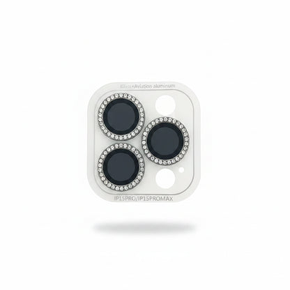 3-2Pcs Luxury Diamond Camera Protector For IPhone 17 16 15 14 13 Pro Max Plus Glitter Ring Lens Glass Back Lens Cap Shiny Cover