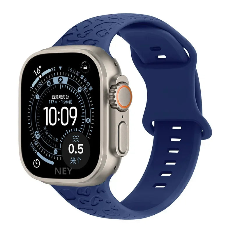 Engraved Silicone Apple Watch Band