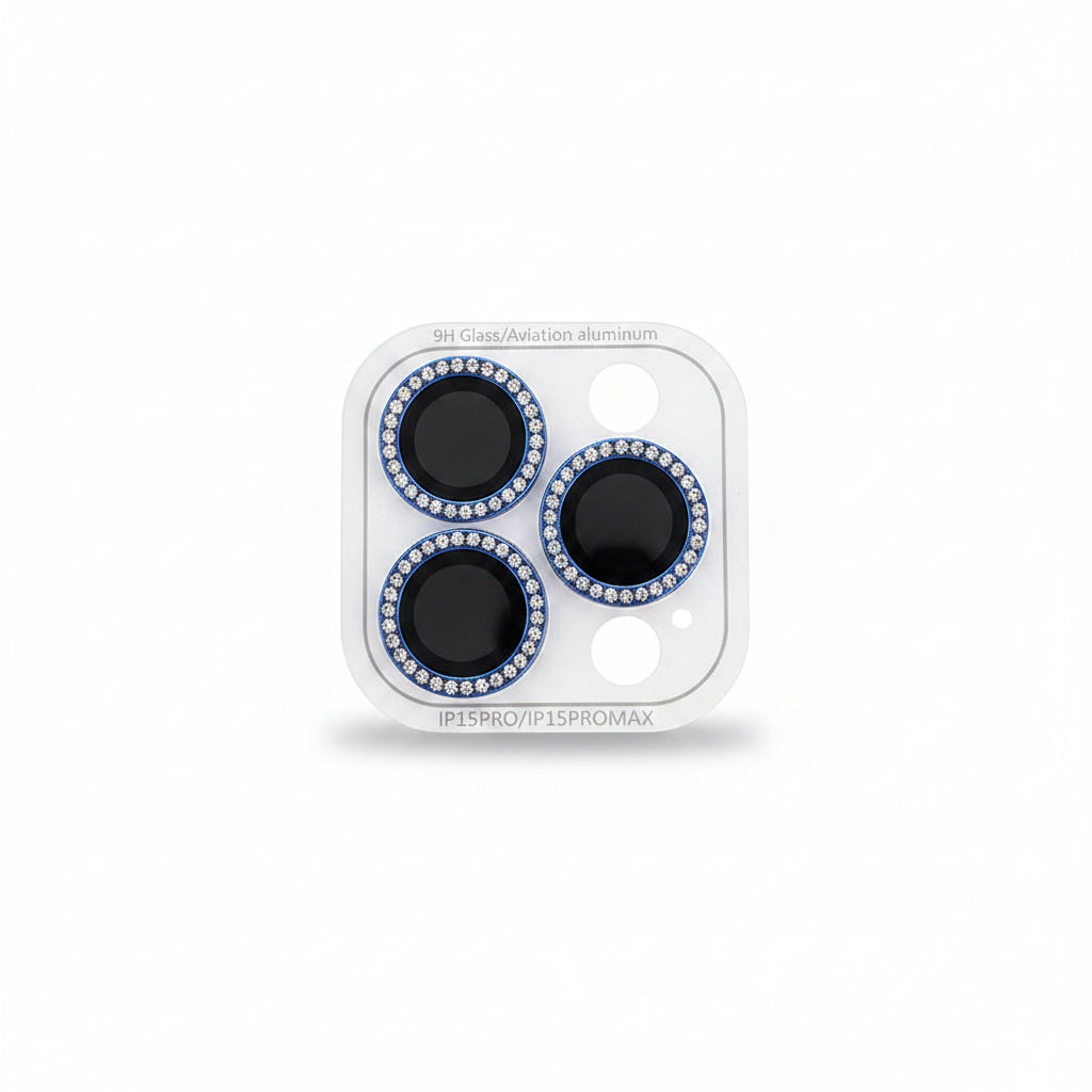 3-2Pcs Luxury Diamond Camera Protector For IPhone 17 16 15 14 13 Pro Max Plus Glitter Ring Lens Glass Back Lens Cap Shiny Cover