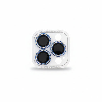 3-2Pcs Luxury Diamond Camera Protector For IPhone 17 16 15 14 13 Pro Max Plus Glitter Ring Lens Glass Back Lens Cap Shiny Cover