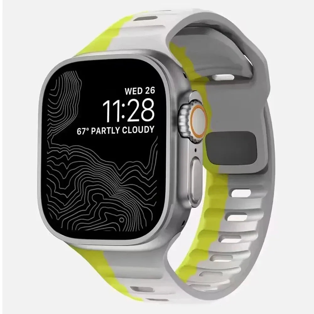 Soft Silicone Band For Apple Watch Band Ultra 49mm 44mm 45mm 46mm 41mm 42 38mm Sport Watchband iwatch Series 10 8 7 6 5 Bracelet