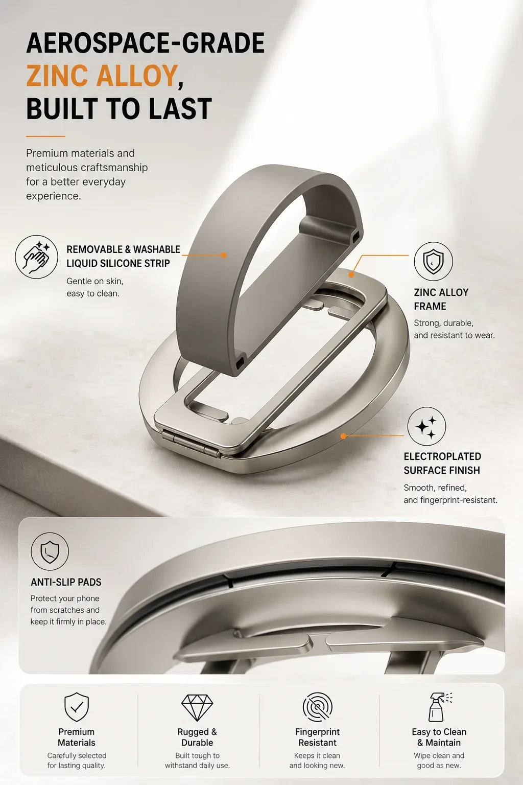 MagSafe Silicone Ring Phone Grip & Stand