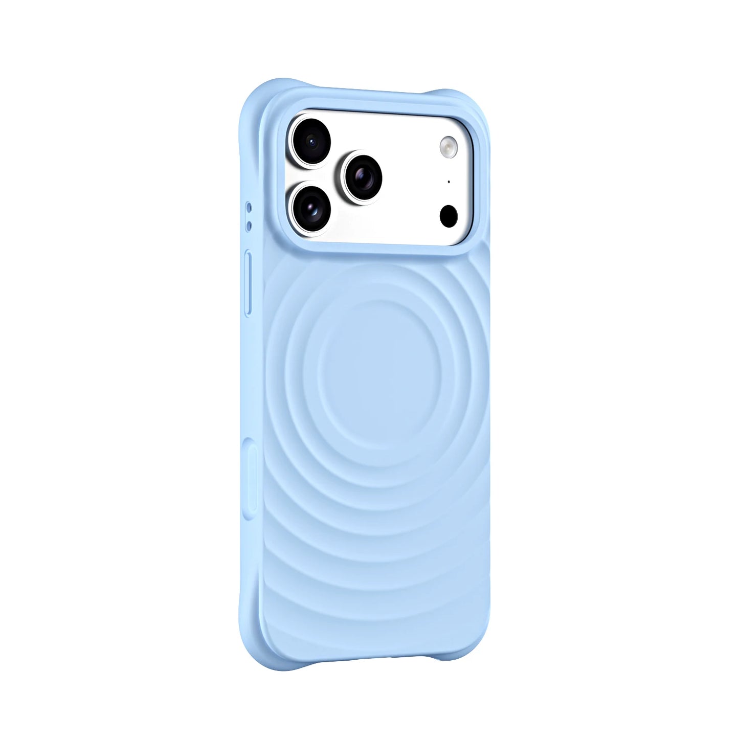 Luxury Wave Pattern Phone Case For iPhone 17 Air 16 15 14 Plus 13 Pro Max For Magsafe Liquid Silicone Anti-Scratch Case Cover