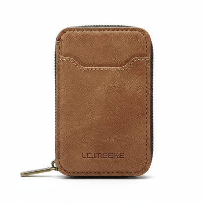 Magnetic Attraction Zipper Leather Card Slot Wallet for iPhone 17 Samsung Galaxy Google Xiaomi Phone MagSafe Magnetic Phone Bag