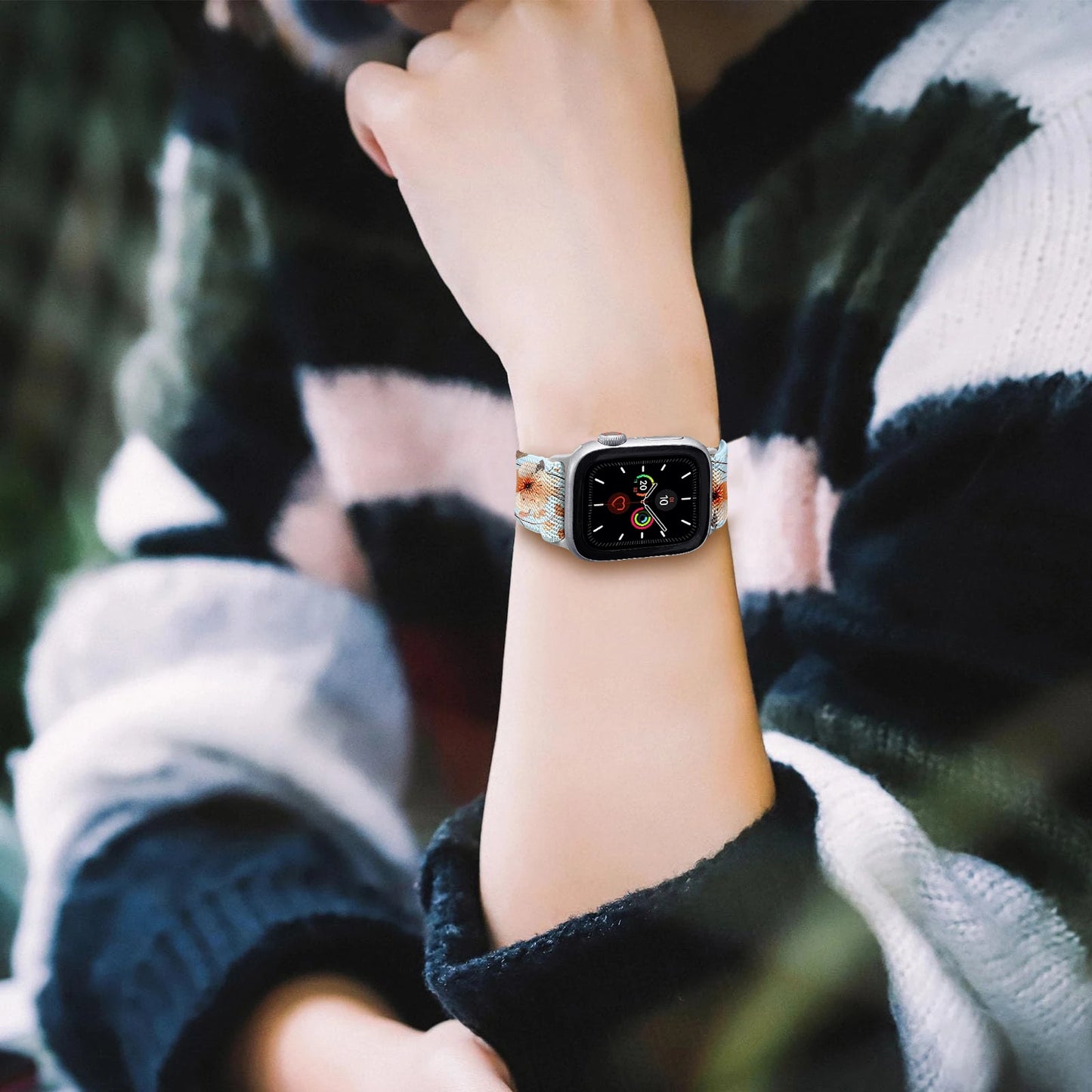 Stretchy Nylon Flower Apple Watch Band