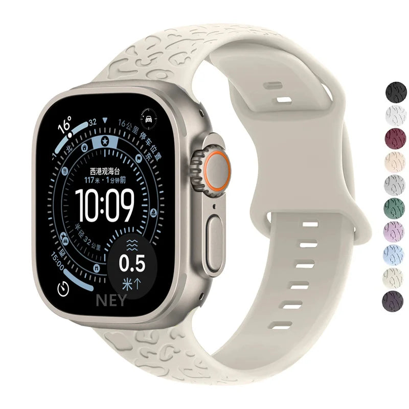 Engraved Silicone Apple Watch Band