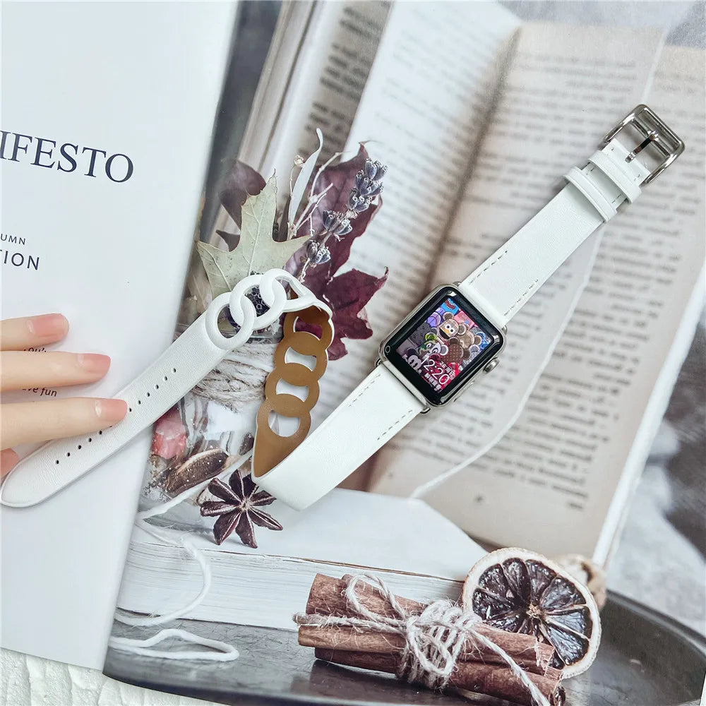SwiftWrap | Double Tour Leather Band For Apple Watch
