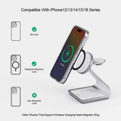 3-in-1 30W Magnetic Wireless Charging Station for iPhone