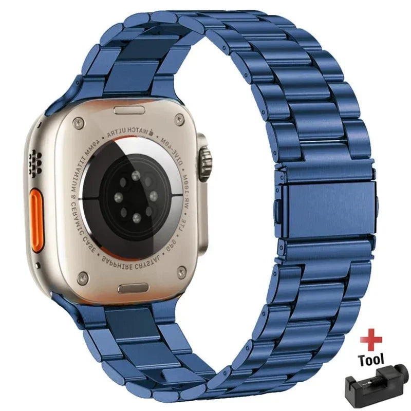 Stainless Steel Strap for Apple Watch band 44mm 45mm 38-42-40-41mm Metal link Bracelet iWatch series 10 8 7 6 5 4 3 se Ultra 49m