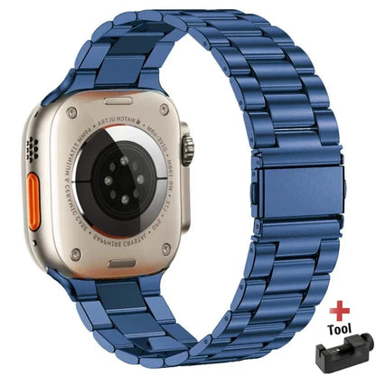 Stainless Steel Strap for Apple Watch band 44mm 45mm 38-42-40-41mm Metal link Bracelet iWatch series 10 8 7 6 5 4 3 se Ultra 49m