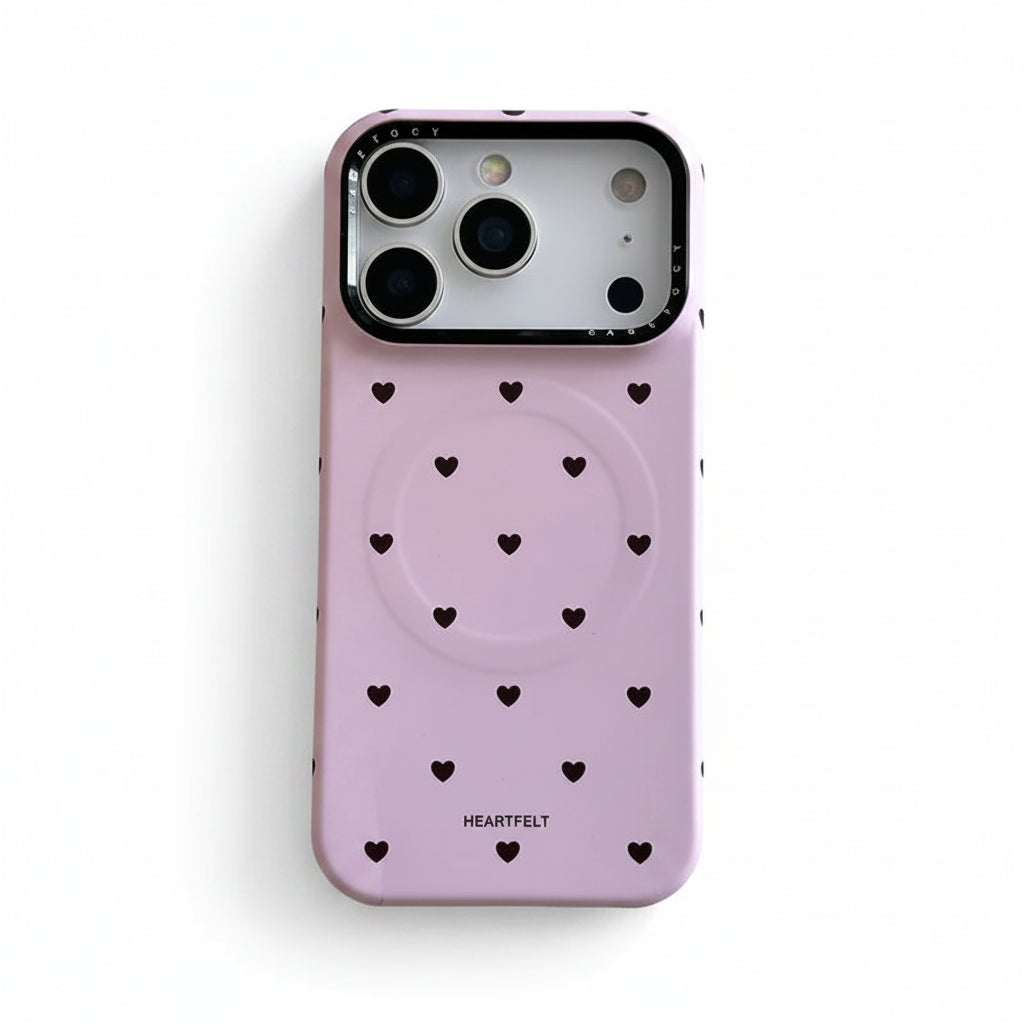 Black Heart Magnetic Stand iPhone Case