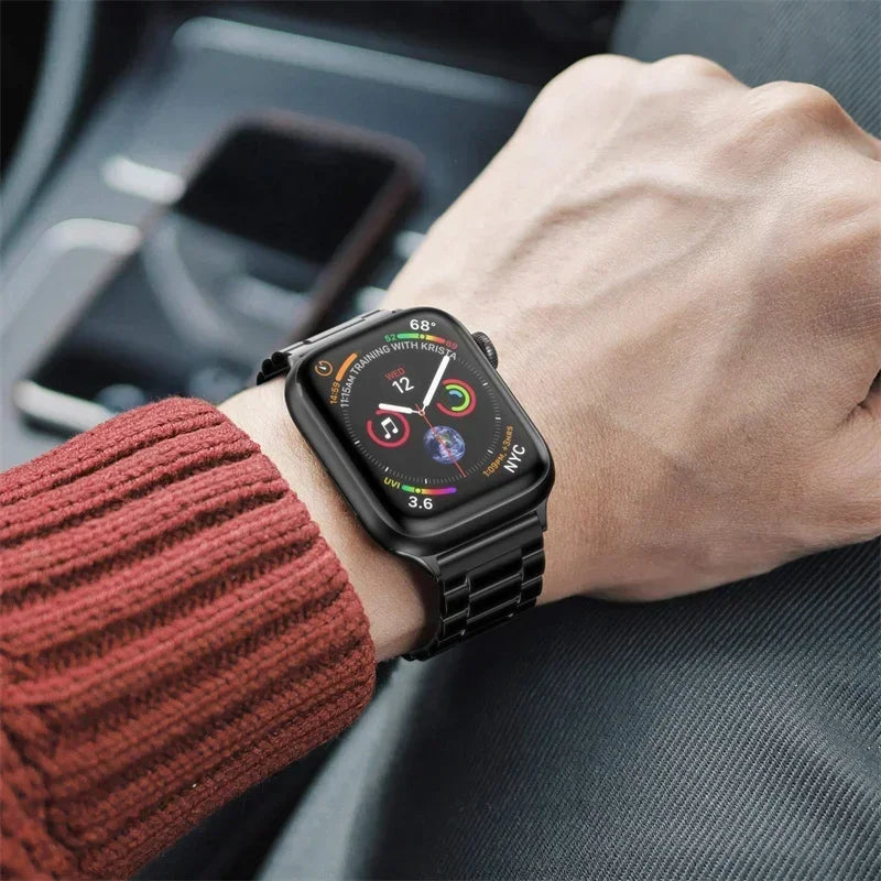 Stainless Steel Strap for Apple Watch band 44mm 45mm 38-42-40-41mm Metal link Bracelet iWatch series 10 8 7 6 5 4 3 se Ultra 49m