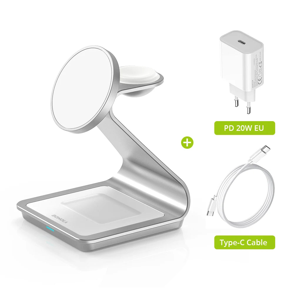 3-in-1 30W Magnetic Wireless Charging Station for iPhone
