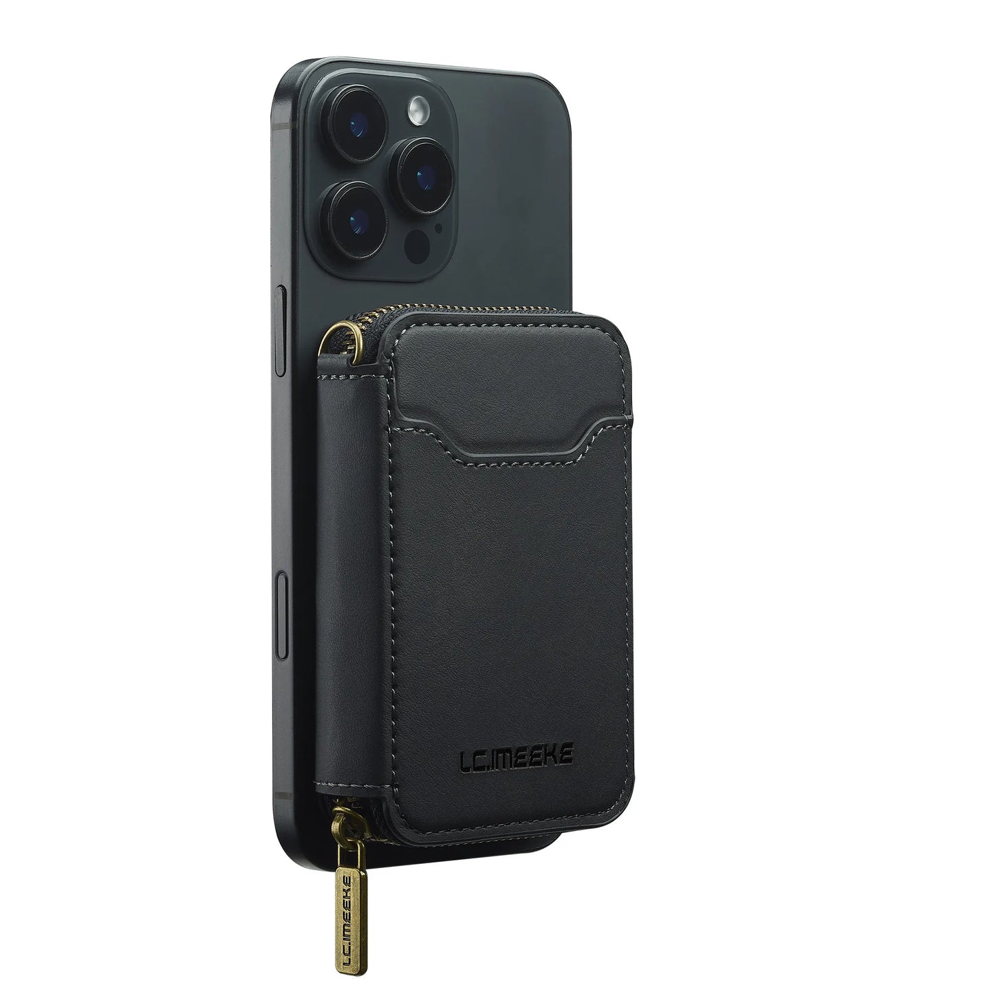 Magnetic Attraction Zipper Leather Card Slot Wallet for iPhone 17 Samsung Galaxy Google Xiaomi Phone MagSafe Magnetic Phone Bag