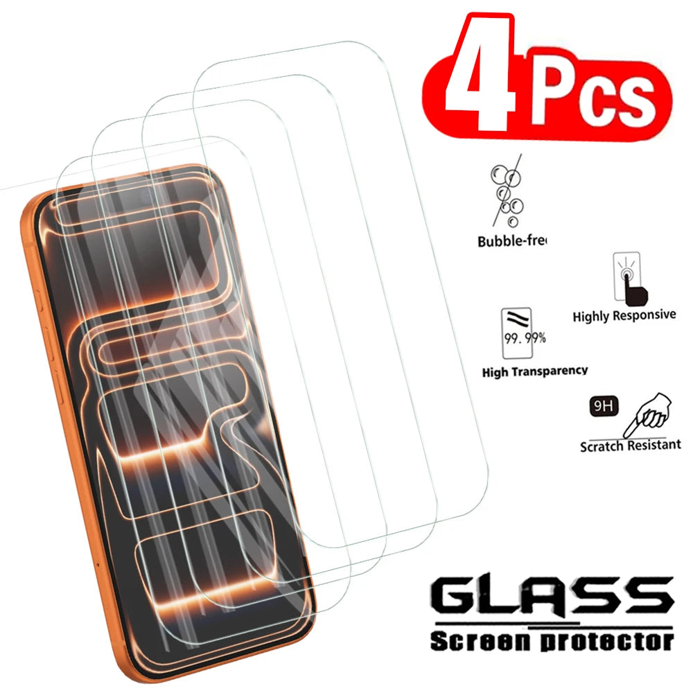 4-Pack Tempered Glass iPhone Screen Protector