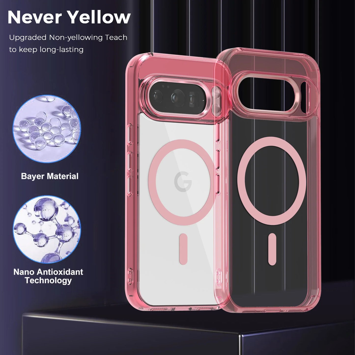 Funda Magnética Transparente de Lujo para Google Pixel