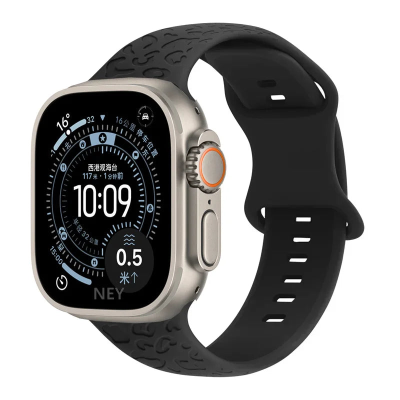 Engraved Silicone Apple Watch Band