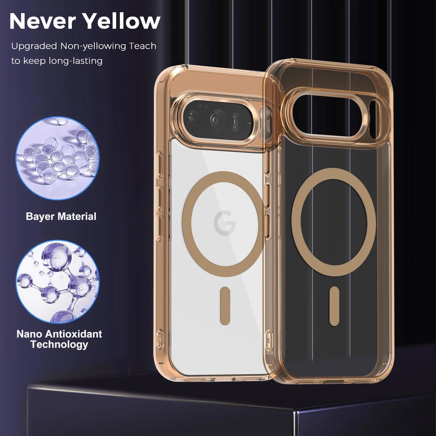Funda Magnética Transparente de Lujo para Google Pixel