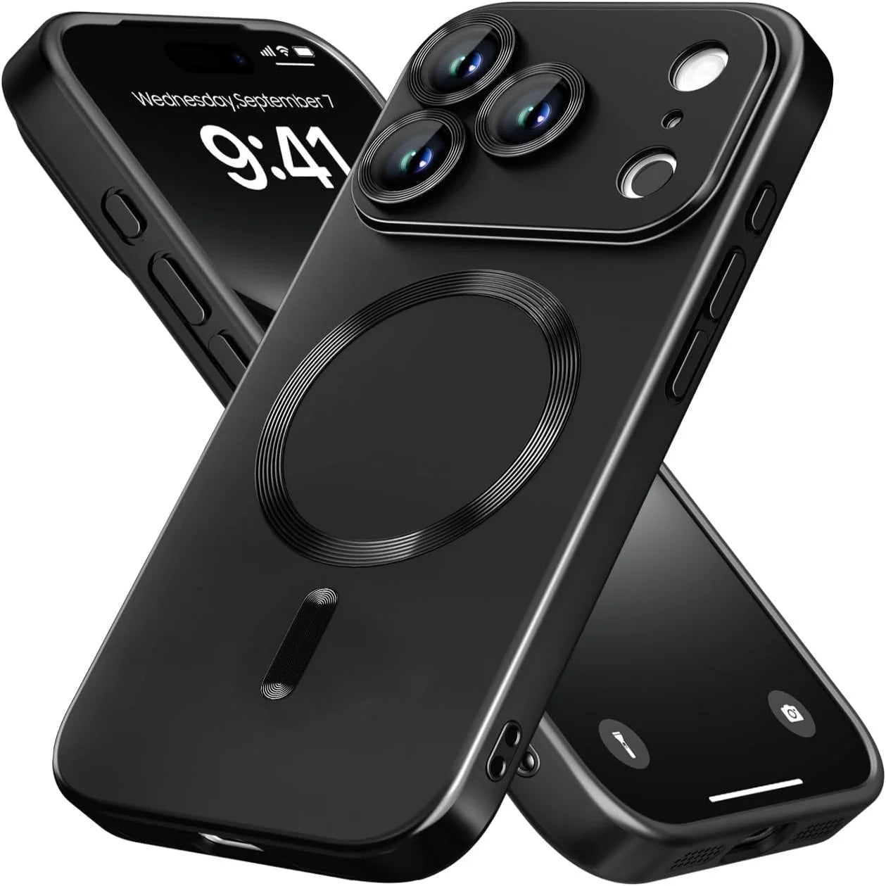 MagSafe Shockproof Matte iPhone Case with Camera Protector