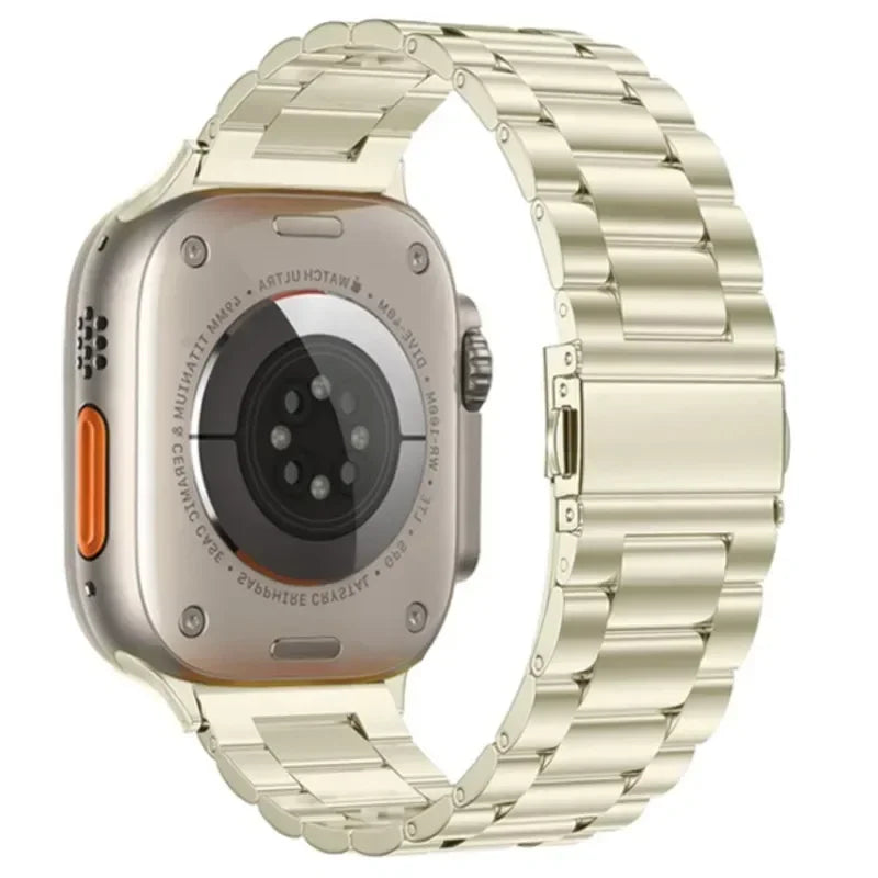 Stainless Steel Strap for Apple Watch band 44mm 45mm 38-42-40-41mm Metal link Bracelet iWatch series 10 8 7 6 5 4 3 se Ultra 49m