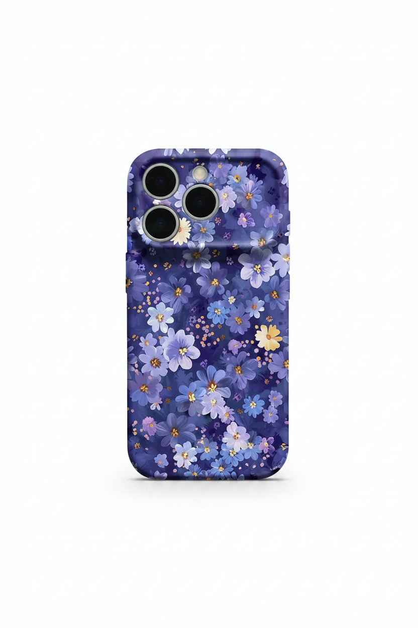 Blue Floral Hard iPhone Case