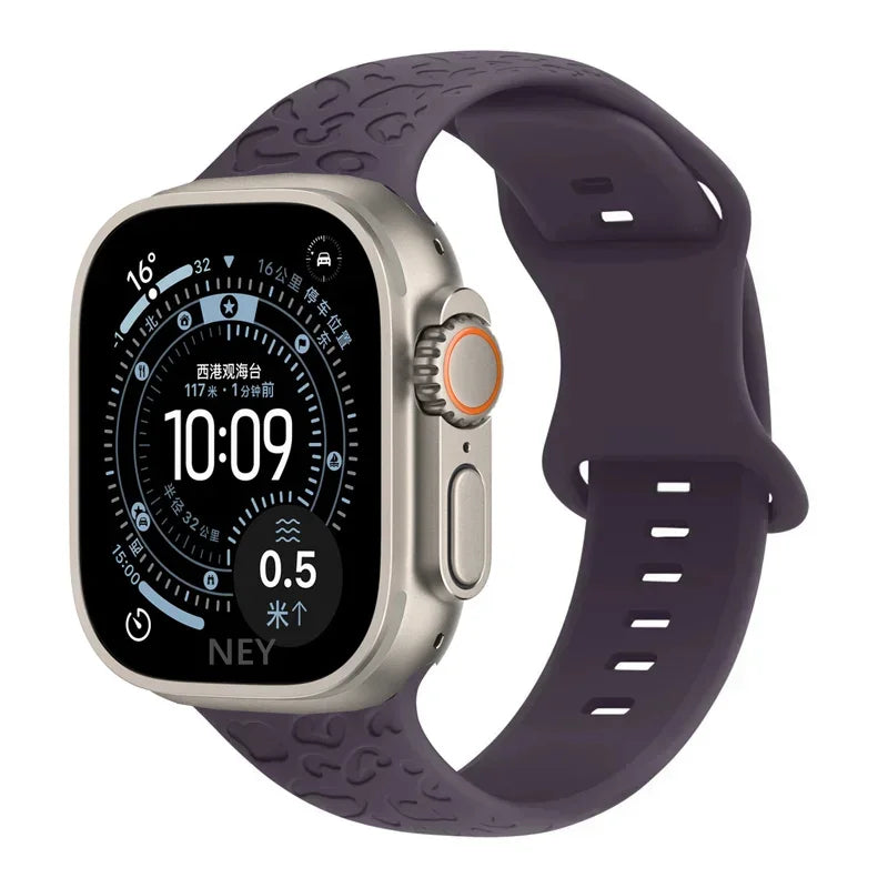 Engraved Silicone Apple Watch Band